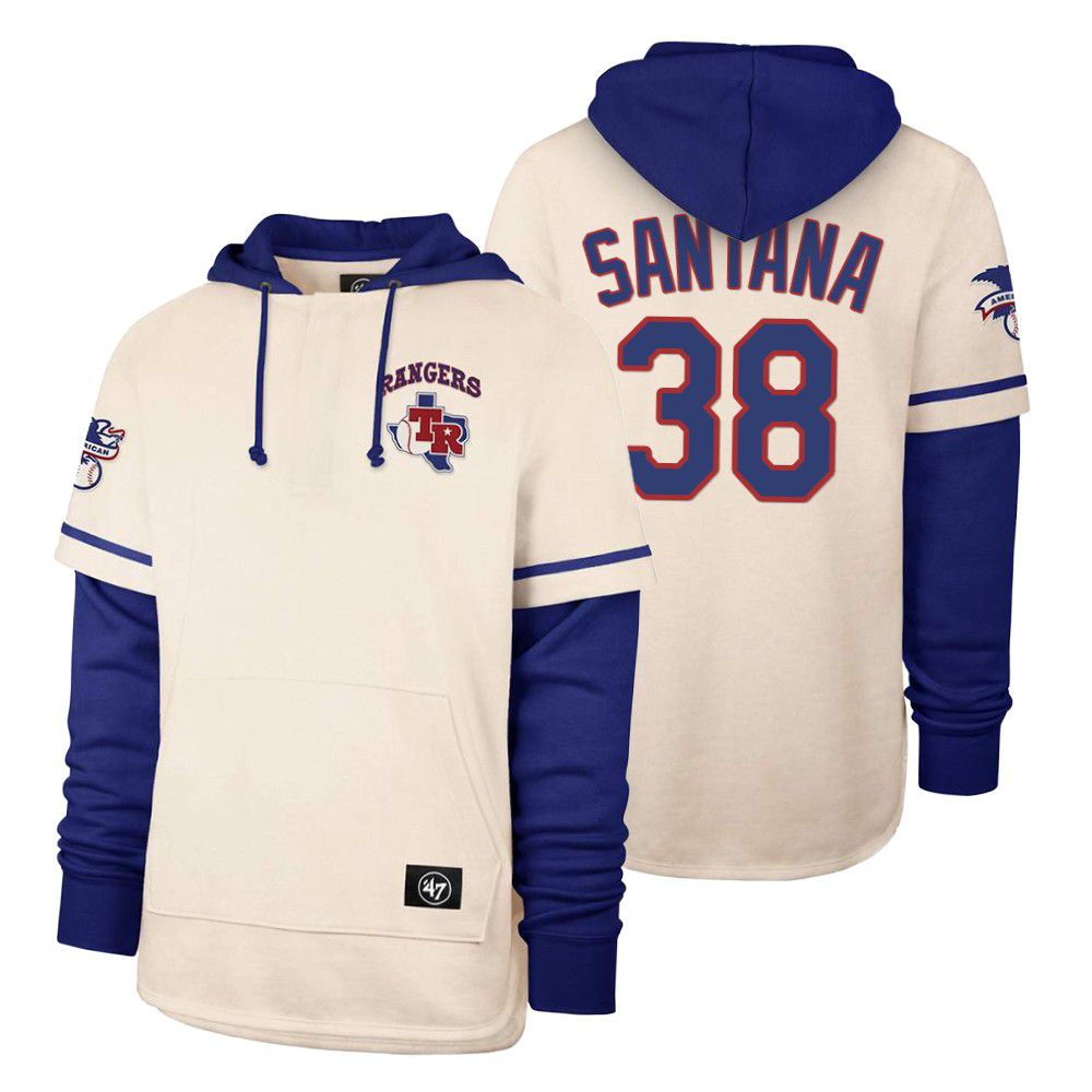 Men Texas Rangers #38 Saniana Cream 2021 Pullover Hoodie MLB Jersey->texas rangers->MLB Jersey